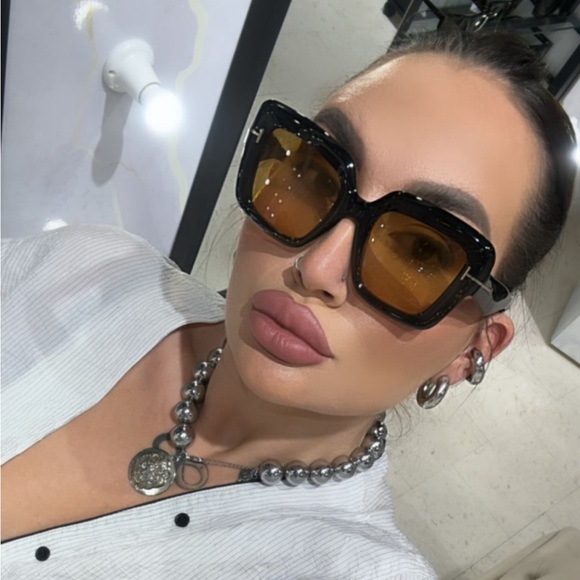 - 💯- New Authentic Tom Ford Esme FT1157 01E Black Yellow - Picture 4 of 16